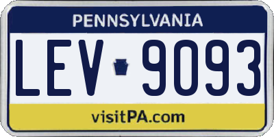 PA license plate LEV9093