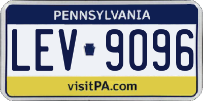 PA license plate LEV9096
