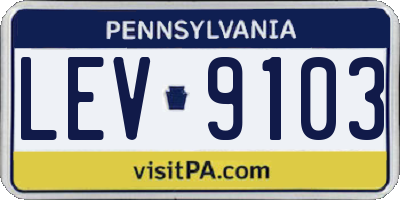PA license plate LEV9103