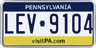 PA license plate LEV9104