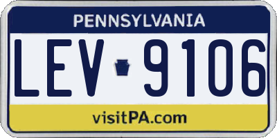 PA license plate LEV9106