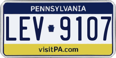 PA license plate LEV9107