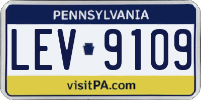 PA license plate LEV9109