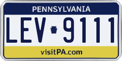 PA license plate LEV9111