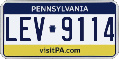 PA license plate LEV9114