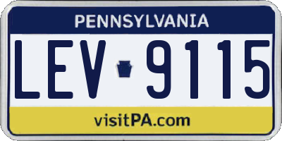 PA license plate LEV9115