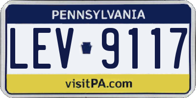 PA license plate LEV9117