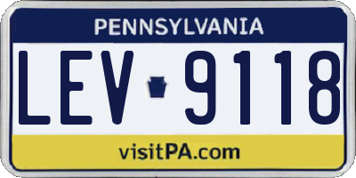 PA license plate LEV9118