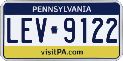 PA license plate LEV9122