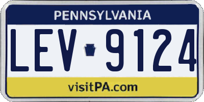 PA license plate LEV9124
