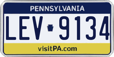 PA license plate LEV9134