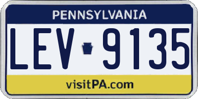 PA license plate LEV9135