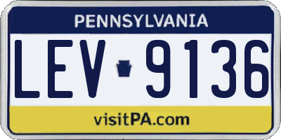 PA license plate LEV9136