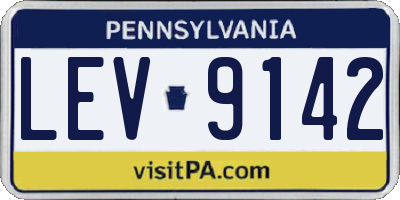PA license plate LEV9142