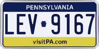 PA license plate LEV9167