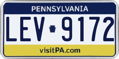 PA license plate LEV9172