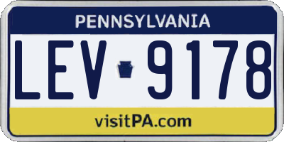 PA license plate LEV9178