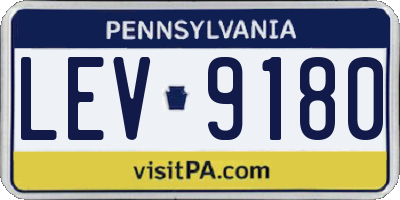 PA license plate LEV9180