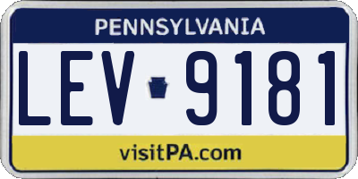 PA license plate LEV9181