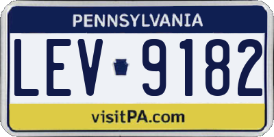 PA license plate LEV9182