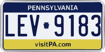 PA license plate LEV9183