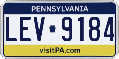 PA license plate LEV9184