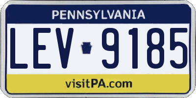 PA license plate LEV9185