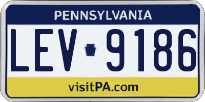 PA license plate LEV9186