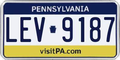 PA license plate LEV9187
