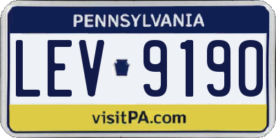 PA license plate LEV9190