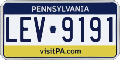 PA license plate LEV9191