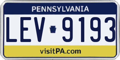 PA license plate LEV9193