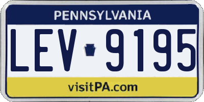 PA license plate LEV9195