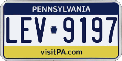PA license plate LEV9197