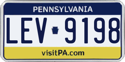 PA license plate LEV9198