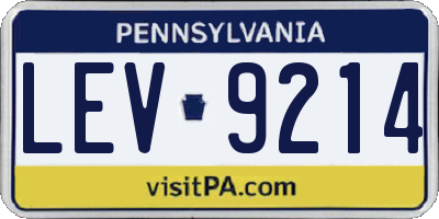 PA license plate LEV9214