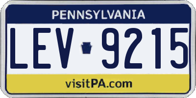 PA license plate LEV9215