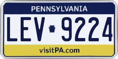 PA license plate LEV9224