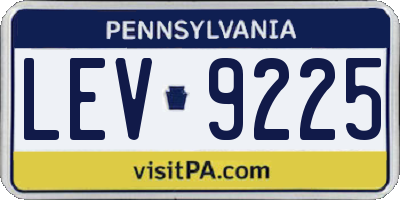 PA license plate LEV9225