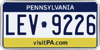 PA license plate LEV9226