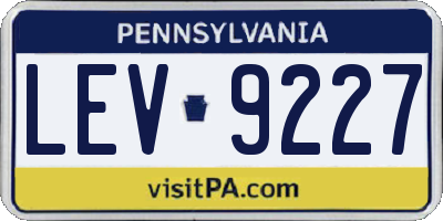 PA license plate LEV9227