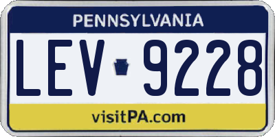 PA license plate LEV9228