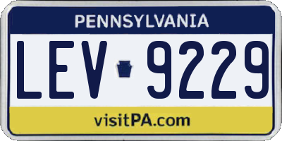 PA license plate LEV9229