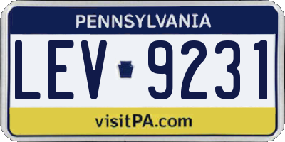 PA license plate LEV9231