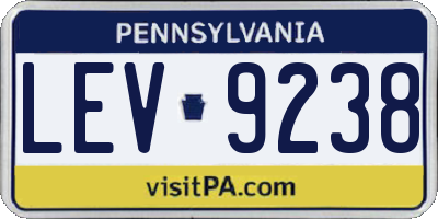 PA license plate LEV9238