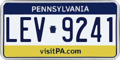 PA license plate LEV9241
