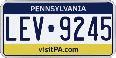PA license plate LEV9245