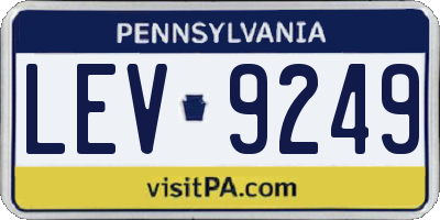 PA license plate LEV9249