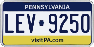 PA license plate LEV9250