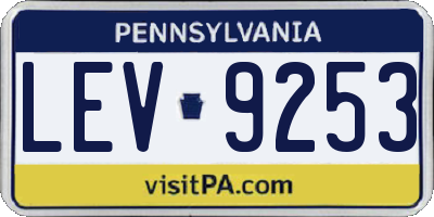 PA license plate LEV9253